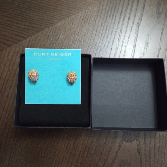 Kurt Geiger Gold-Tone Multicolored Crystal Teardrop Stud Earrings - Picture 5 of 6